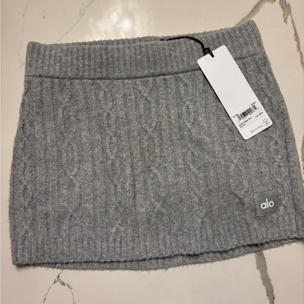 ALO Yoga Gray Cable Knit Skirt